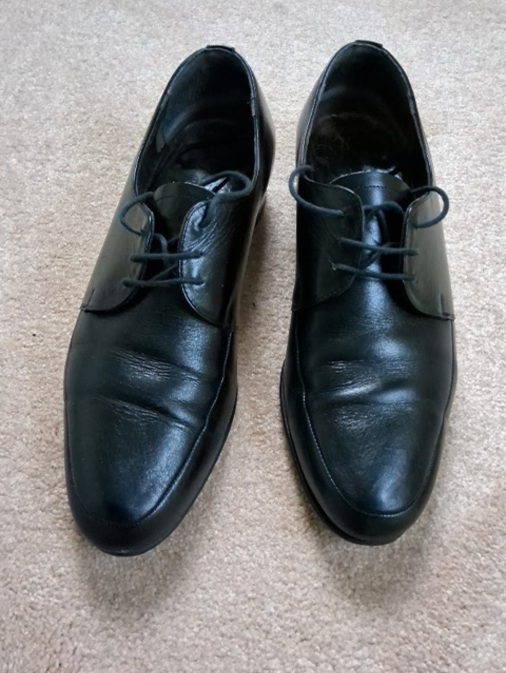 Men's TopMan Black Leather Lace-Up Dress Shoes